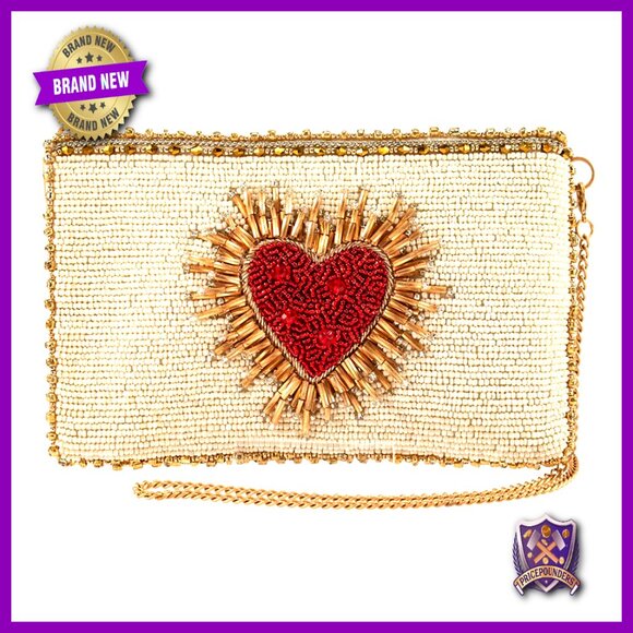 Beaded Crossbody Phone Bag Elegant Evening Clutch Removable Chain Strap